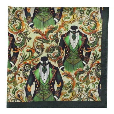 Trafalgar Shall We Dance Silk Novelty 12x12 Pocket Square In Green