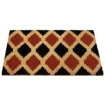 Northlight Diamond Pattern With Cream Accent Autumn Doormat 18" X 30" In Multi