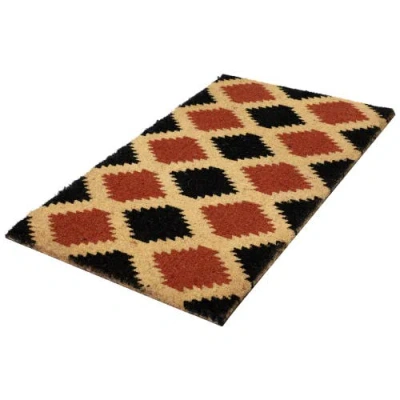 Northlight Diamond Pattern With Cream Accent Autumn Doormat 18" X 30" In Multi