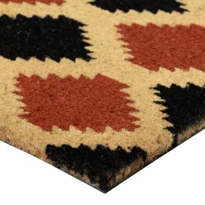 Northlight Diamond Pattern With Cream Accent Autumn Doormat 18" X 30" In Multi