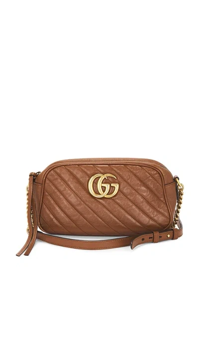Fwrd Renew Gucci Gg Marmont Shoulder Bag In Brown