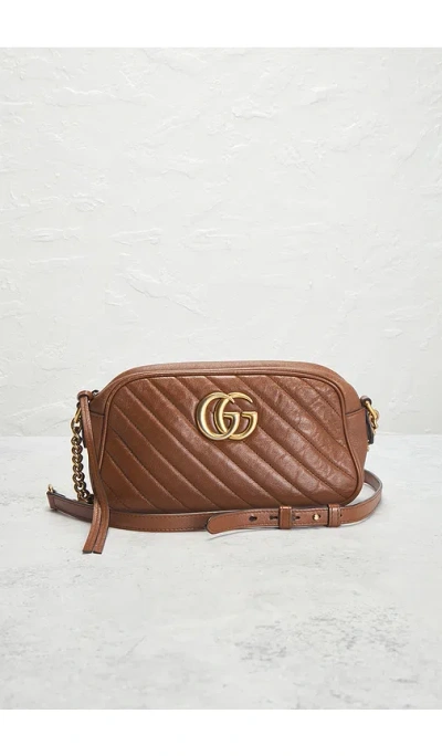 Fwrd Renew Gucci Gg Marmont Shoulder Bag In Brown