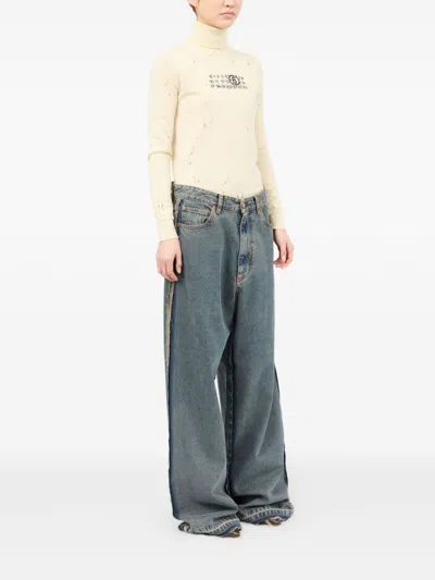 Mm6 Maison Margiela Wide-leg Jeans In Blue