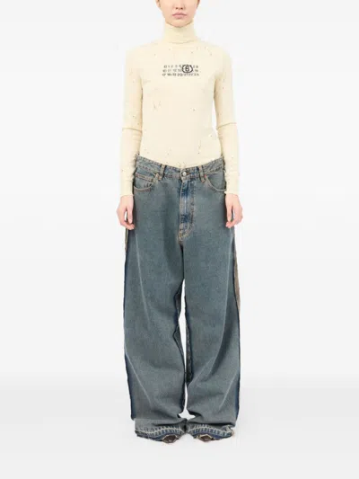 Mm6 Maison Margiela Wide-leg Jeans In Blue