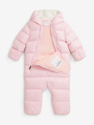 Ralph Lauren Baby Girls Logo Snowsuit In Pink