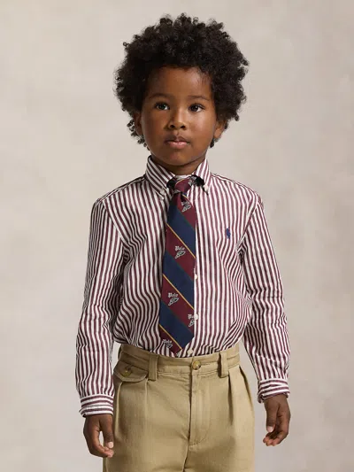 Ralph Lauren Boys Striped Logo Shirt In Multi