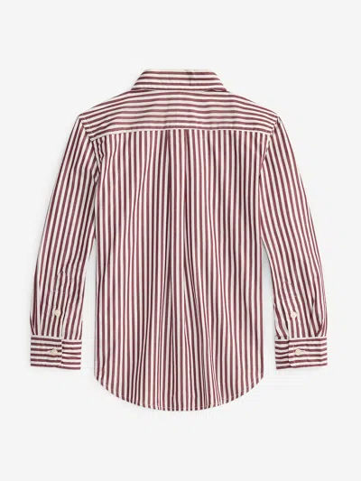 Ralph Lauren Boys Striped Logo Shirt In Multi