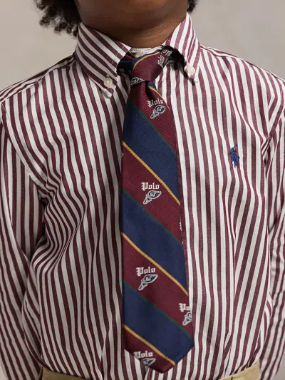 Ralph Lauren Boys Striped Logo Shirt In Multi