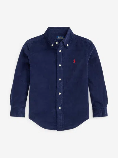 Ralph Lauren Boys Corduroy Shirt In Blue