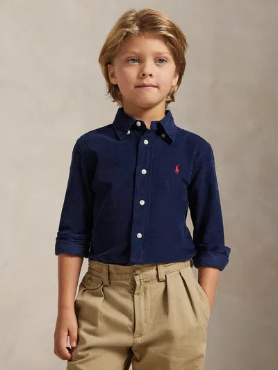 Ralph Lauren Boys Corduroy Shirt In Blue