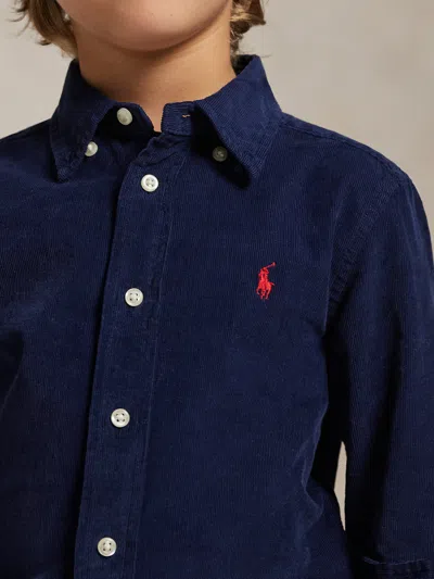 Ralph Lauren Boys Corduroy Shirt In Blue