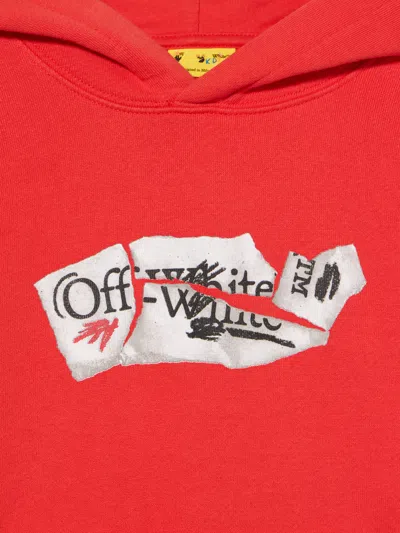 Off-white Arrow Collage Logo Hoodie In Red