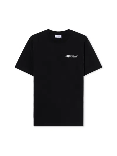 Off-white Back Print Slim Fit Cotton T-shirt In Black