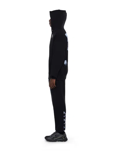 Off-white Hooded Sweatshirt Featuring Graphic Print In Black