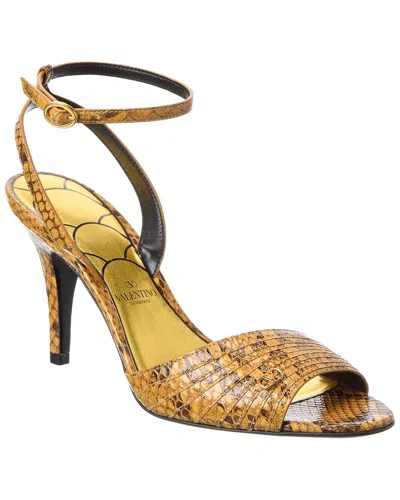 Valentino Ladycrush 85 Python Sandal In Orange