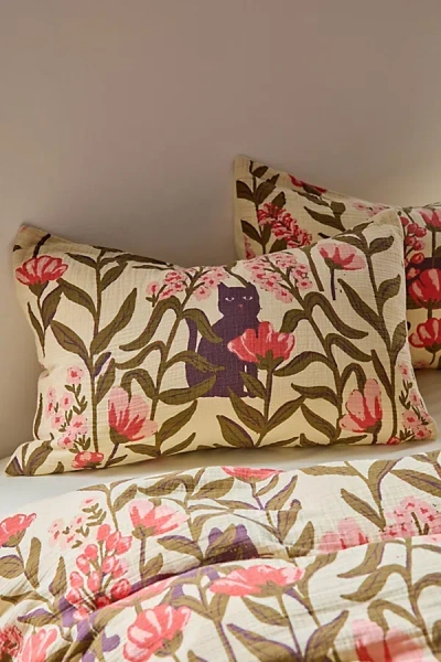 Urban Outfitters Wren Woodblock Patterned Sham Set In Pink At  In Multi