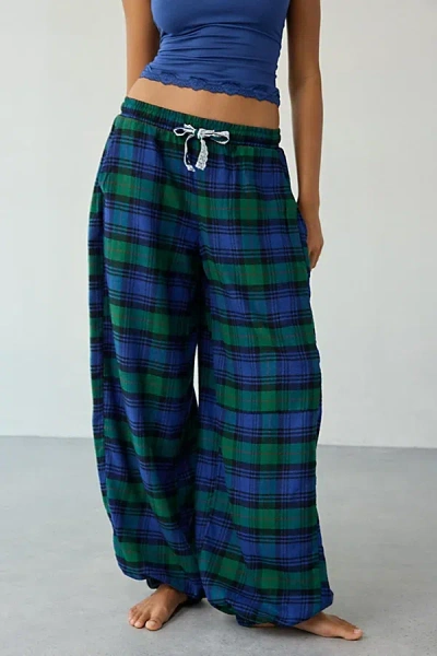 Out From Under In Your Dreams Brushed Flannel Lounge Jogger Pant In Green, Women's At Urban Outfitters In Green