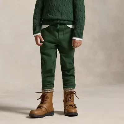 Polo Ralph Lauren Ralph Lauren Plaid-trim Fleece Jogger Pant In Green