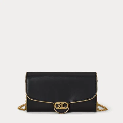 Ralph Lauren Two-tone Leather Medium Adair Crossbody In Black