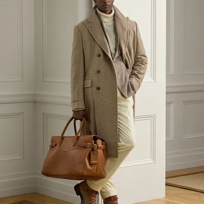 Ralph Lauren Purple Label Bedford Calfskin Leather Duffle Bag In Gold