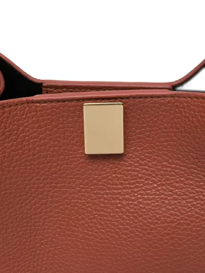 Yuzefi Tote Bag With Knot And Textured Finish In Brown