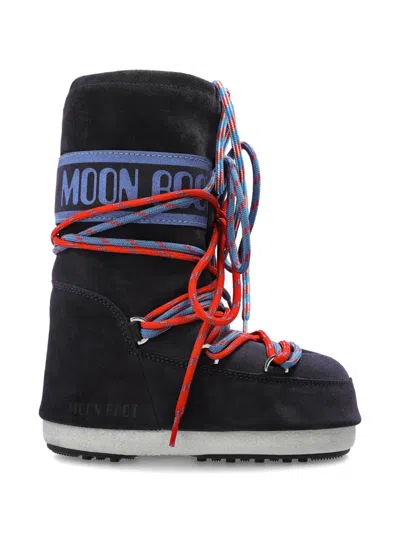 Moon Boot Mb Icon Suede Lace-up Snow Boots In Multi