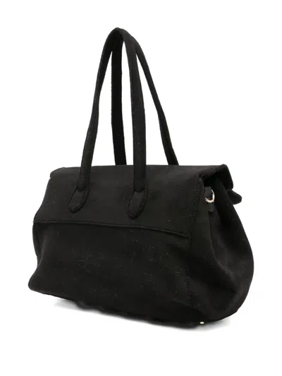 Secret Pon-pon Secret Pon Pon Monica Tote Large Tote In Black