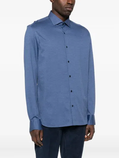 Alley Docks 963 Long-sleeve Shirt In Blue