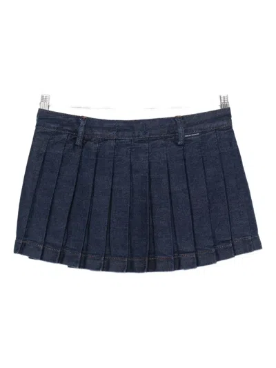 7 For All Mankind Mini Skirt With Pleated Design And Belt Loops In Multi