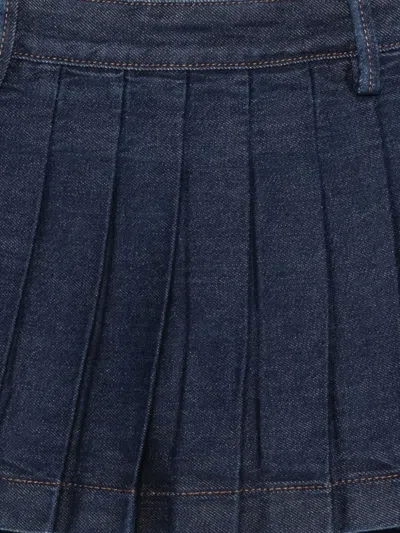 7 For All Mankind Mini Skirt With Pleated Design And Belt Loops In Multi