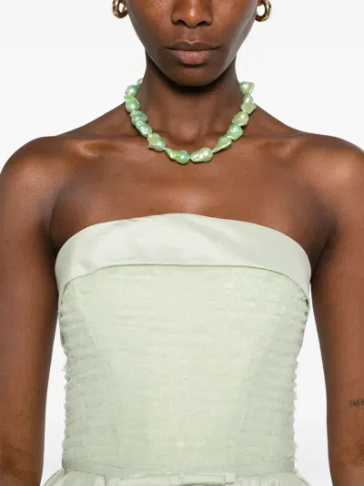 Viktor & Rolf Ruffled Mini Dress In Green