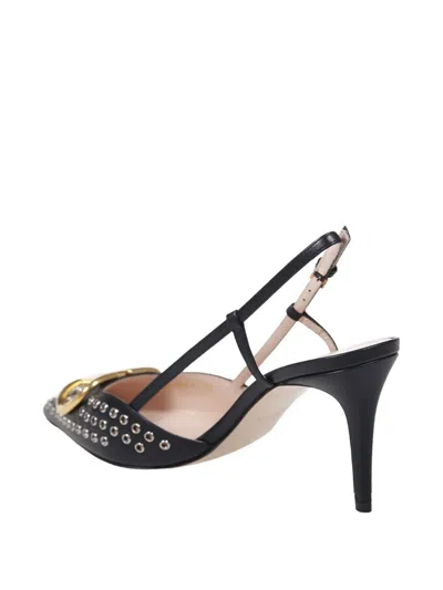 Valentino Pointed Toe Slingback Pumps Featuring Studs In Black