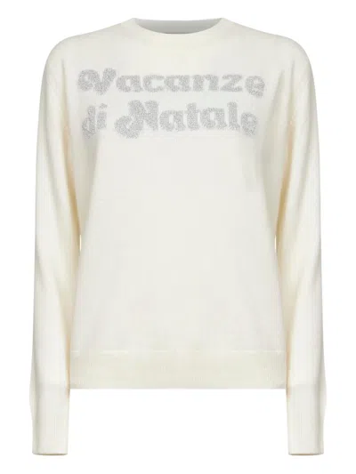 Mc2 Saint Barth New Queen-vacanze Di Natale Sweater Limited Ed. In Neutral