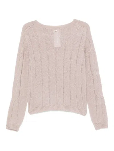 Liu •jo Cable-knit Sweater In Pink