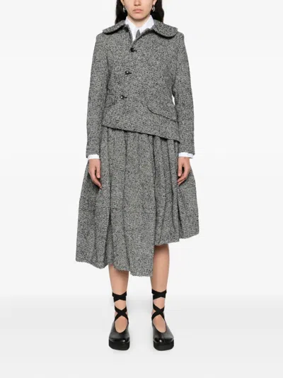 Comme Des Garçons Burberry Black Polyester Down Jacket In Gray