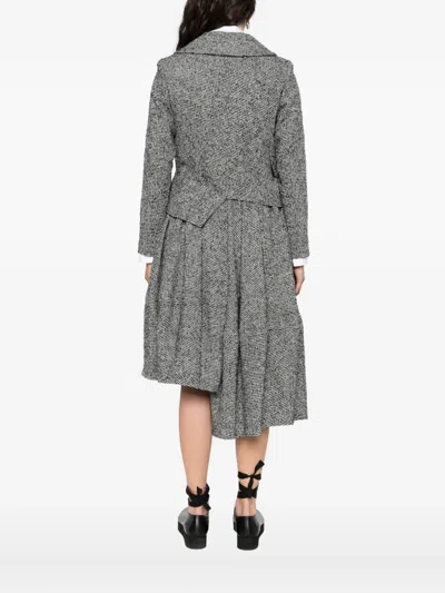 Comme Des Garçons Burberry Black Polyester Down Jacket In Gray