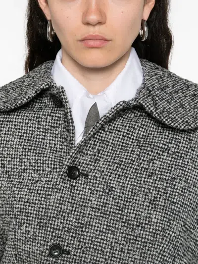 Comme Des Garçons Burberry Black Polyester Down Jacket In Gray