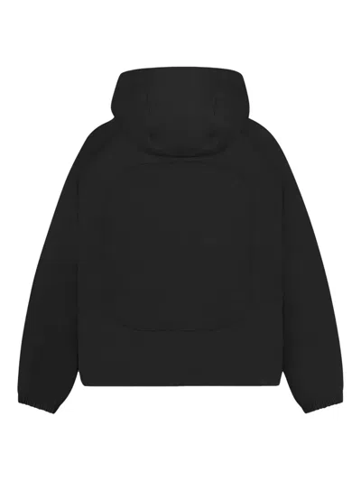 Flâneur Hooded Panelled Jacket In Black