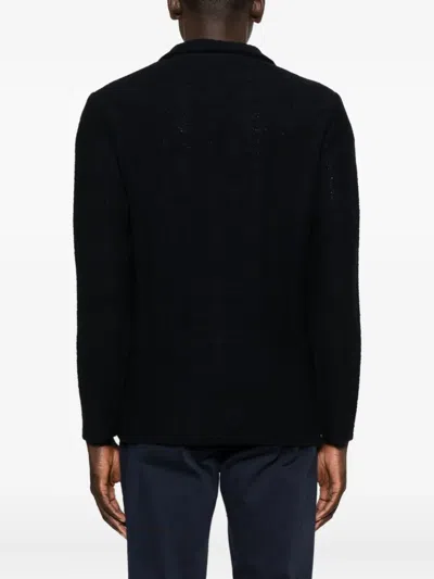 Manuel Ritz Double-breasted Knitted Blazer In Black