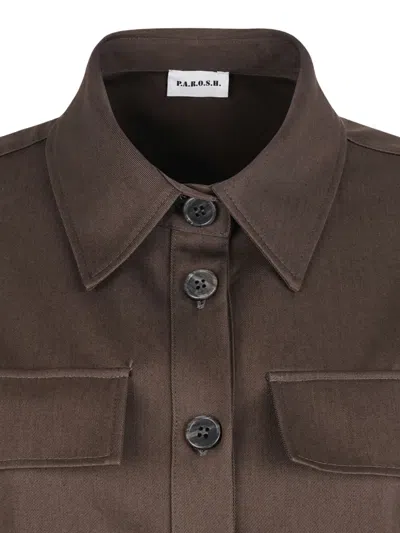 P.a.r.o.s.h Belted Jumpsuit In Brown