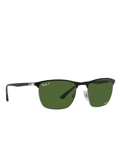 Ray Ban Rectangle-frame Sunglasses In Green