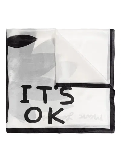 Marc Jacobs X David Shrigley It's Okay Scarf In White