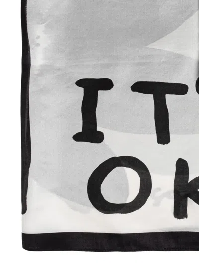 Marc Jacobs X David Shrigley It's Okay Scarf In White