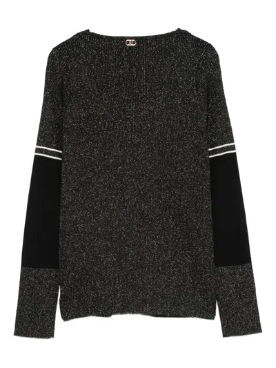 Liu •jo Panelled Cardigan In Black