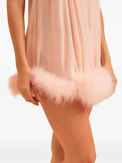 Gilda & Pearl Brief Encounter Feather-trim Babydoll In Pink