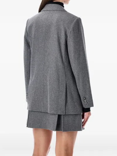 Apc A.p.c. A.p.c. Lucy Double-breasted Wool Blazer In Gray