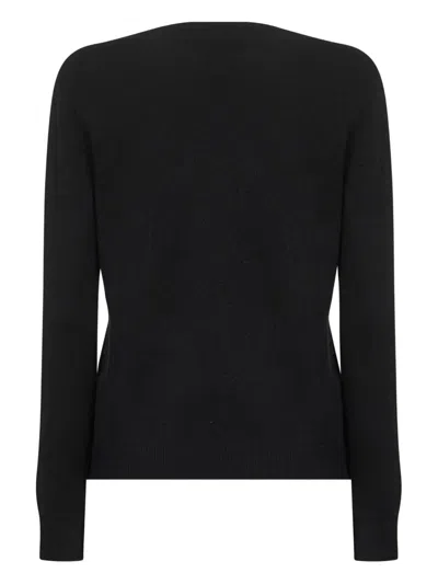 Mc2 Saint Barth Black Jacquard Wool Blend New Queen Sweater In Black