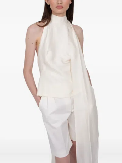 Rxquette Halterneck Blouse In White
