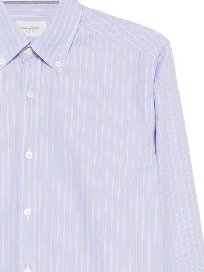 Tintoria Mattei Striped Long-sleeve Shirt In Blue