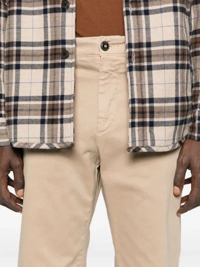 40 Weft Stretch-cotton Pants In Neutral